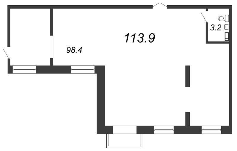 Коммерческое помещение 113.9 м²