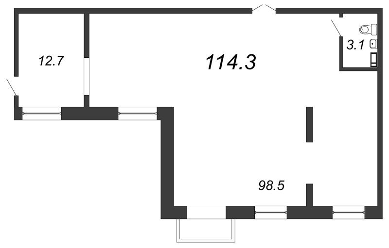 Коммерческое помещение 114.3 м²